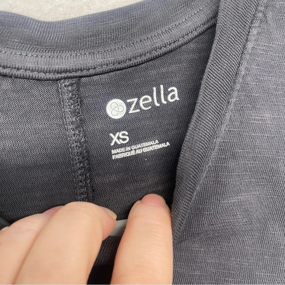 Zella Tank Blouse Cropped Knot Tie Dip Dye Blue XS - Picture 3 of 7